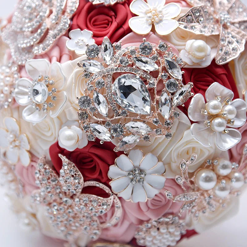 Glamorous Rhinestone Bridal Bouquet — Crystal Wedding Flowers