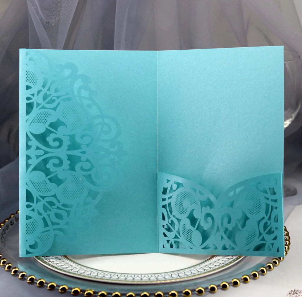 50pcs Elegant Laser Cut Wedding Invitations Card Customize Greeting Card Business With RSVP Cards Birthday Party Favor Supplies