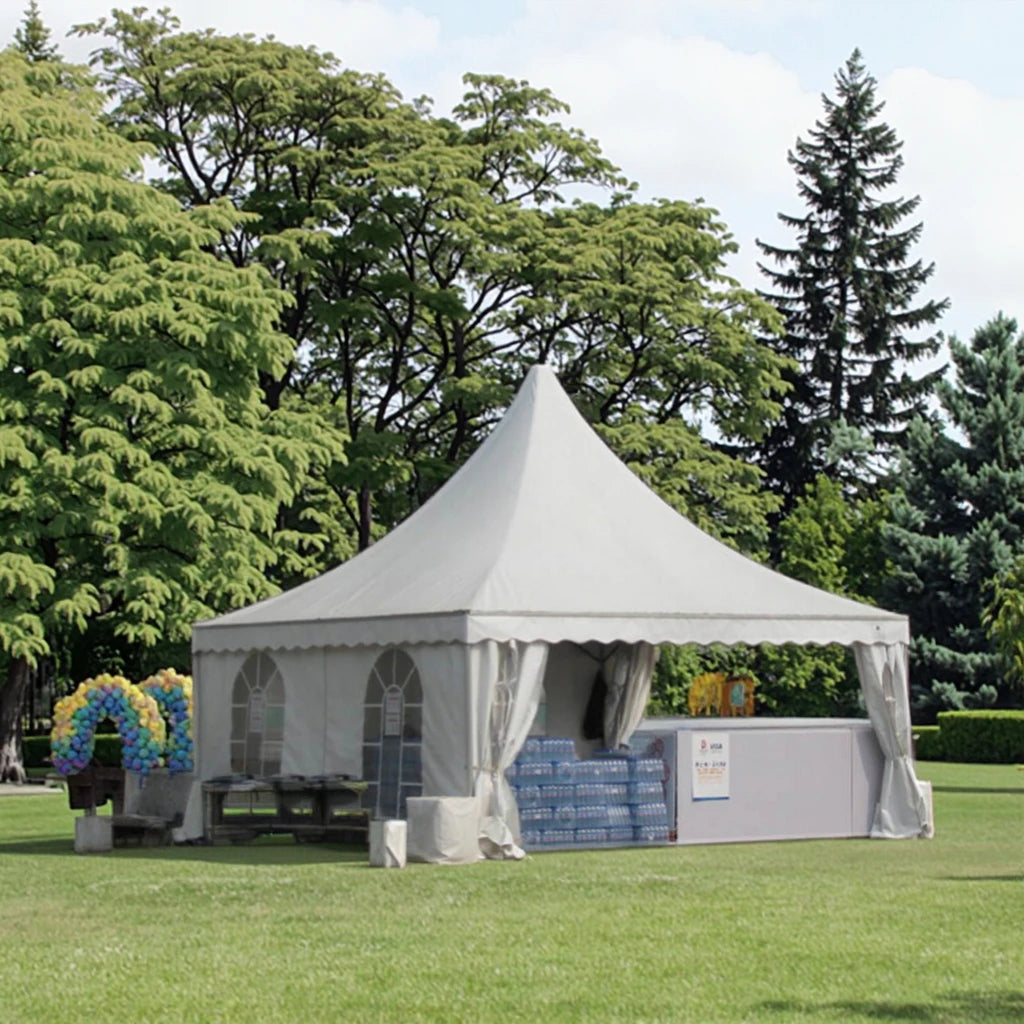 Tente Pagode en Aluminium 5x5m pour Extérieur et Mariages avec Décorations Pièces de Mariage