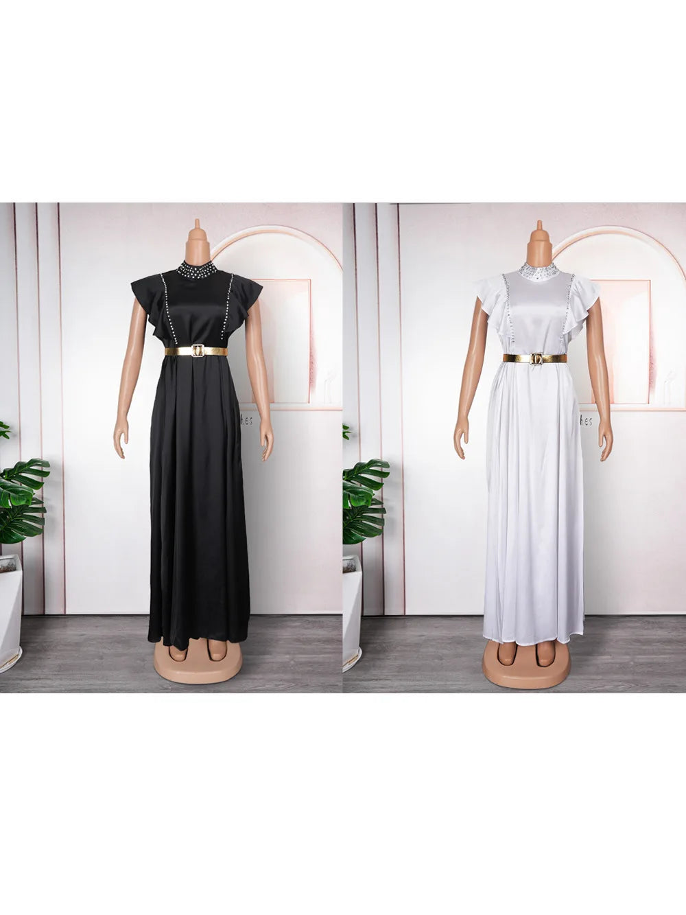 Robes de mariée africaines pour femmes 2024 grande taille élégante robe de soirée vêtements pour femmes mode d'été sans manches robe longue de fête