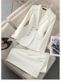 Ensemble deux pièces pantalon et tailleur pour femme - Veste et pantalon de costume de travail professionnels, nouvelle mode, tempérament élégant, couleur unie