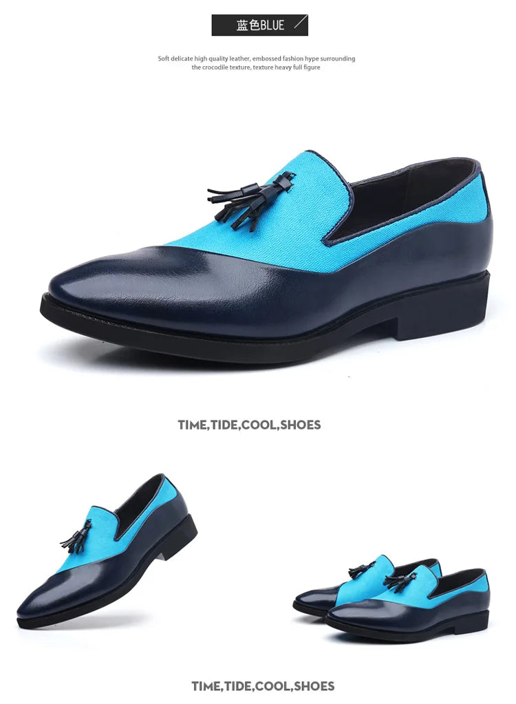 Chaussures Habillées Homme 2026 Nouvelles Chaussures en Cuir Décontractées Homme Chaussures Habillées d'Affaires en Cuir Tendance Polyvalentes Mocassins Bout Pointu à Enfiler
