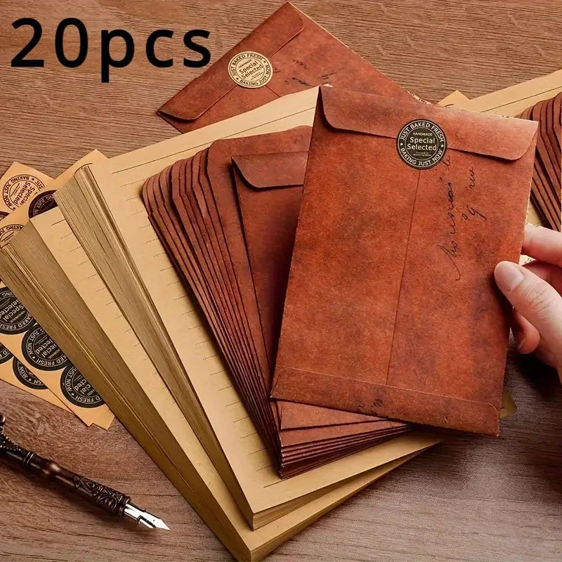 Enveloppes en papier kraft vintage 10/20 pièces pour faire-part de mariage, cartes de fête, papeterie. Enveloppes multifonctionnelles de style rétro.