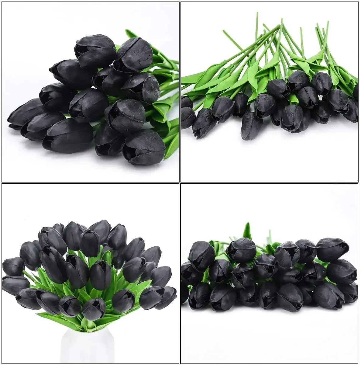 Tulipes noires artificielles "effet naturel" pour décoration de mariage (Lot de 20)