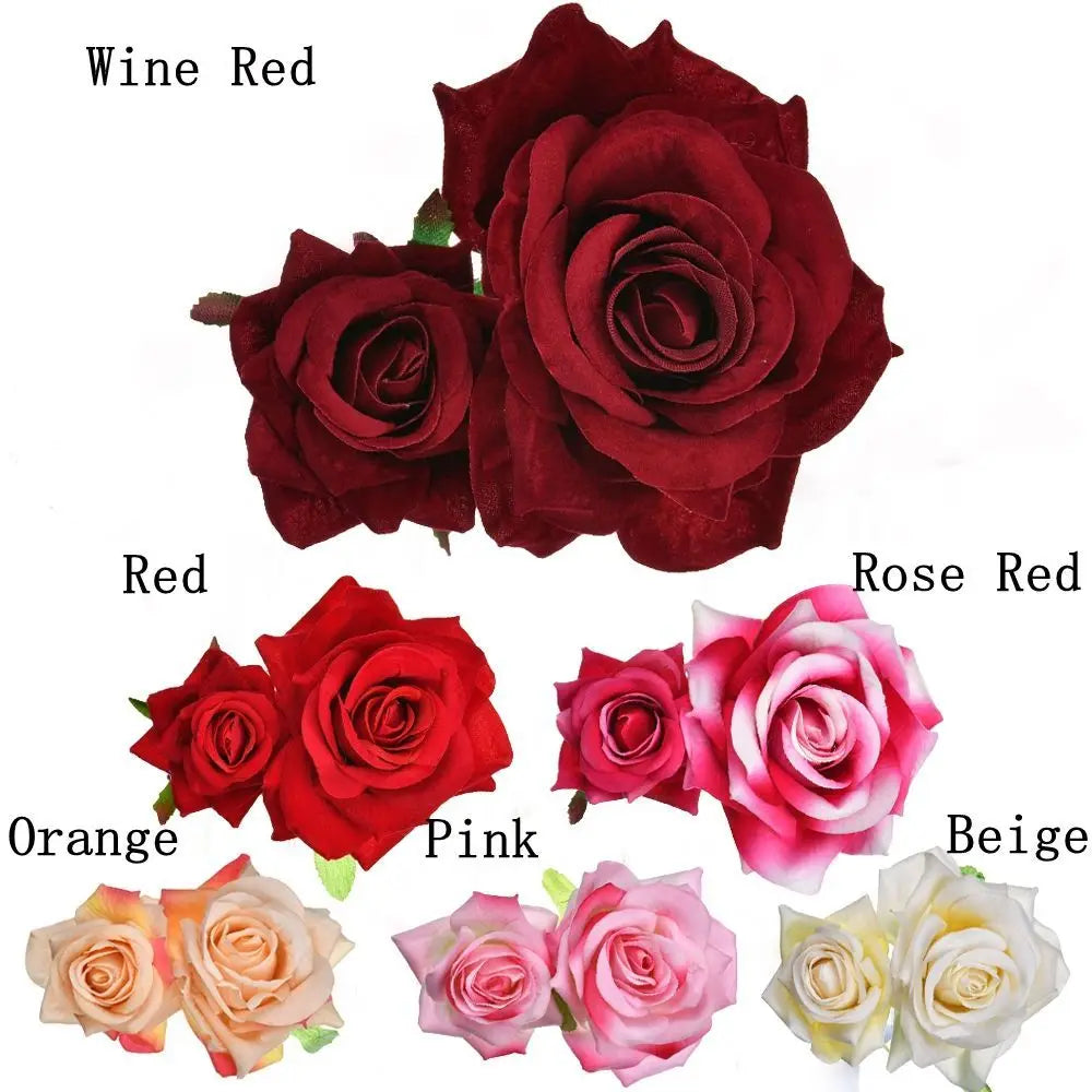 Accessoires de mariée élégants pour festival de mode Bijoux de cheveux de demoiselle d'honneur Double épingle à cheveux rose Pince à cheveux florale de mariée