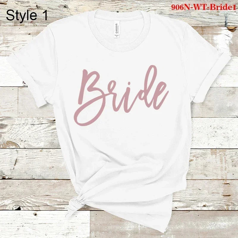 T-shirts de fête prénuptiale EVJF Baby of Honor Mère du marié Jr. Demoiselle d'honneur Mariée Fille de fleurs Brides Babes Team Bride Maid