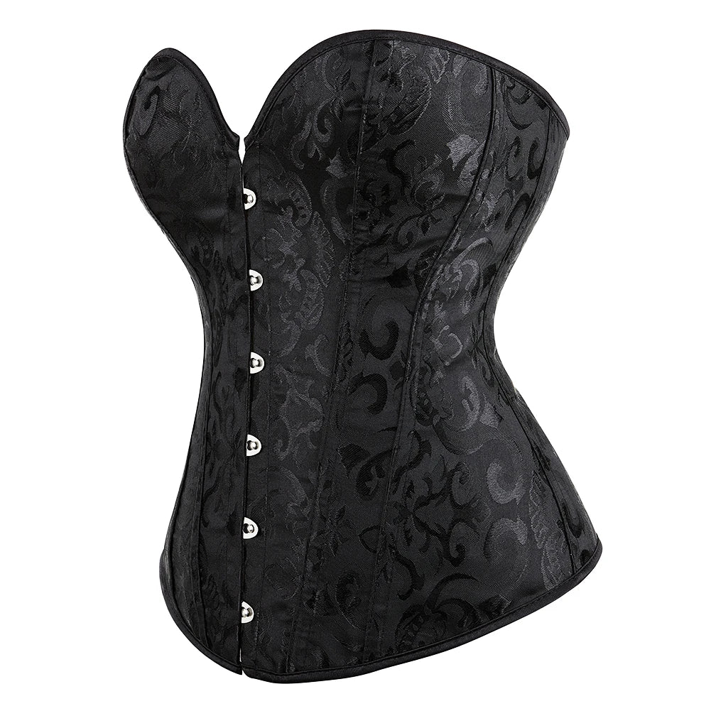 Corsets sexy pour femmes : serre-taille en satin à fleurs gothiques et vintage. Révélez la femme en vous.