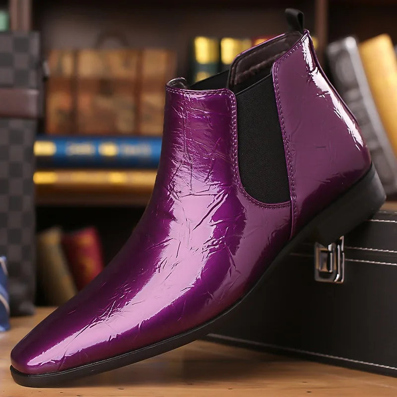 Bottes Chelsea Homme Grandes Tailles 39-48 Bottines Rétro de Haute Qualité Bottes en Cuir Tendance pour Hommes Chaussures Habillées d'Affaires Zapatos