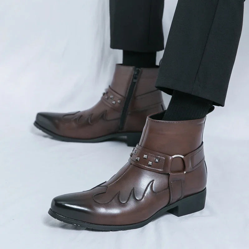 Nouvelle Collection Bottines Homme Chelsea Cuir Décontractées Mode Confortables Bottes Montantes Chaussures de Marche Baskets