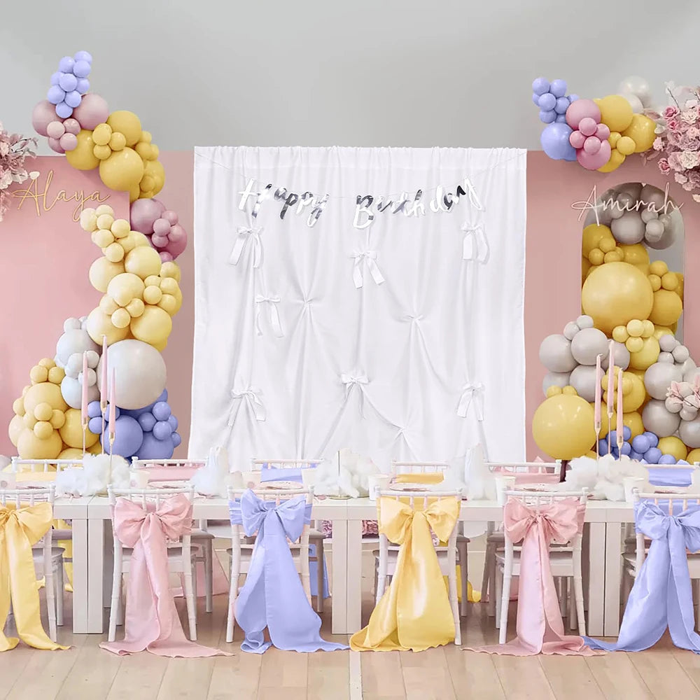 Satin Backdrop Christmas Curtains Wrinkle Free Silky Fabric Background Drapes for Baby Shower Birthday Party Prom Wedding Decor