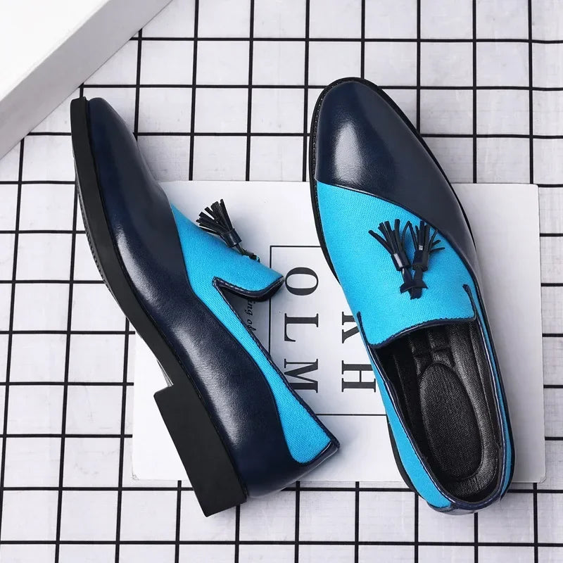 Chaussures Habillées Homme 2026 Nouvelles Chaussures en Cuir Décontractées Homme Chaussures Habillées d'Affaires en Cuir Tendance Polyvalentes Mocassins Bout Pointu à Enfiler