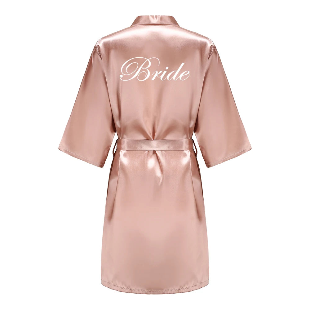 Peignoirs de mariée pour femmes, cadeaux de fête prénuptiale, robe de demoiselle d'honneur, nuisette en satin de soie, kimono sexy d'été, robe de chambre.
