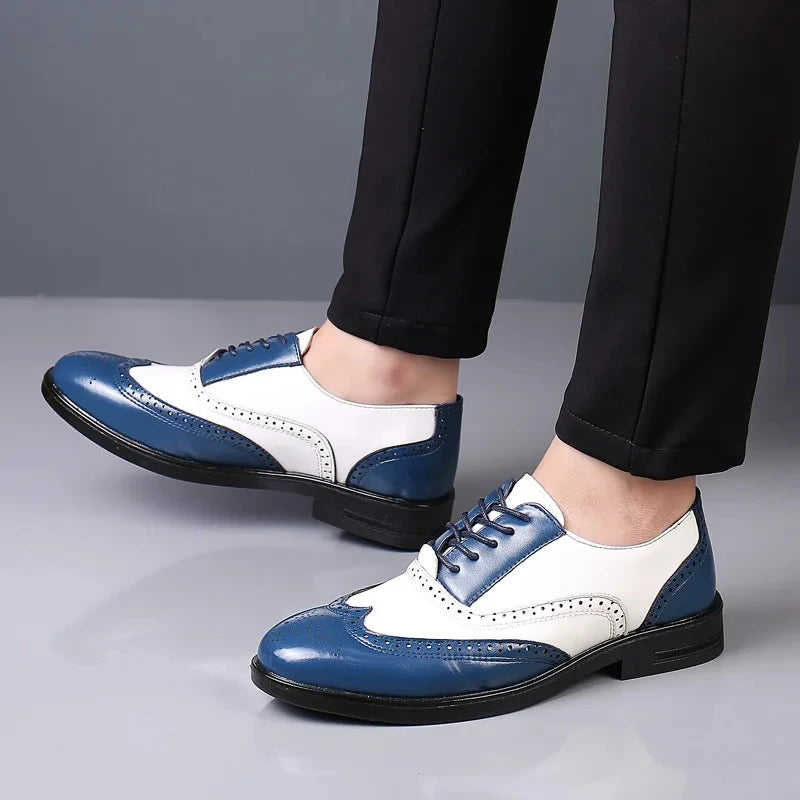 Chaussures habillées multicolores pour hommes Chaussures en cuir rétro pour hommes Chaussures d'affaires baroques pour hommes Chaussures décontractées Oxford pour hommes Erkek Ayakkabı