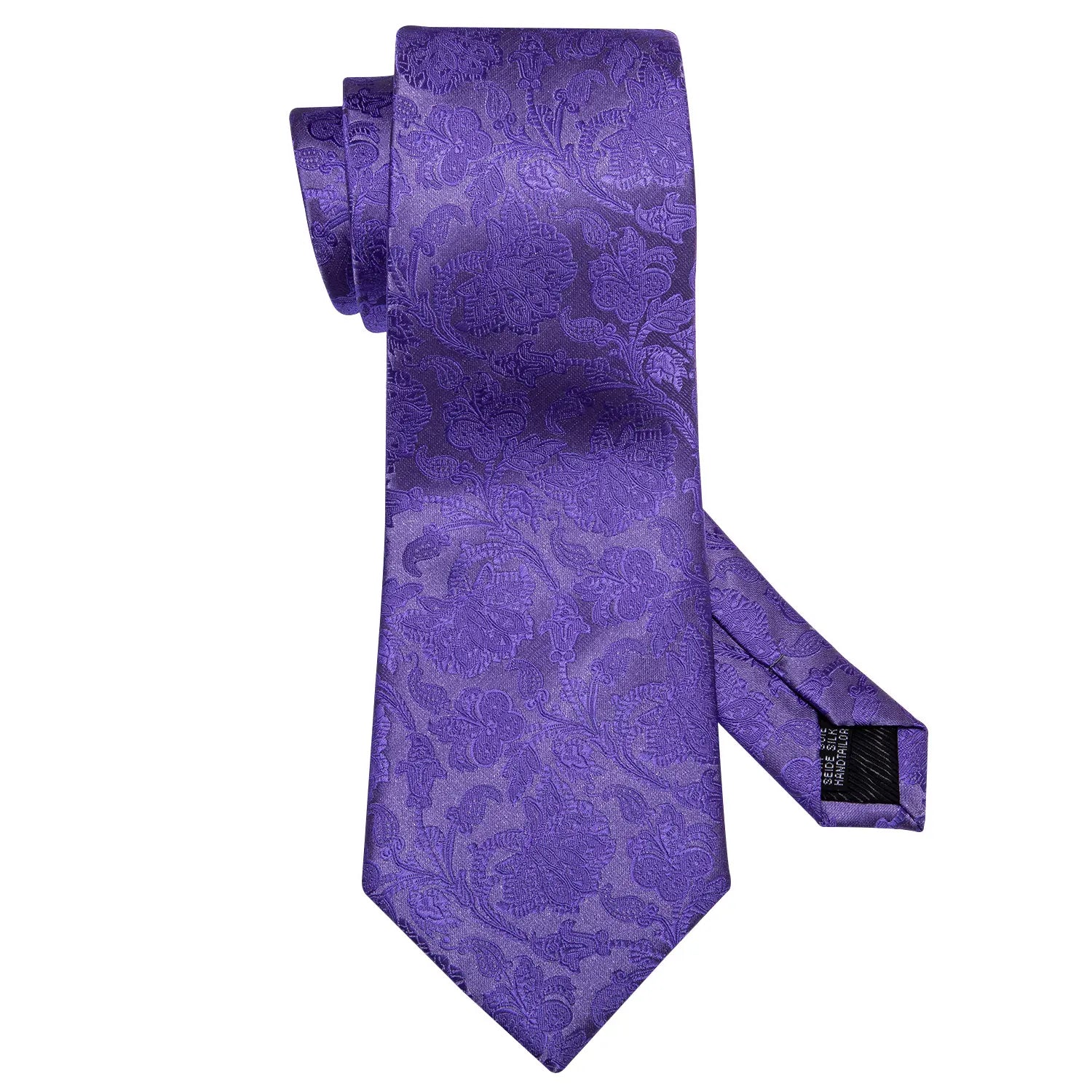 Cravate Homme en Soie Violette Unie avec Pochette Barry.Wang, Ensemble de Cravate et Mouchoir de Poche, Nœuds Papillons Floraux Paisley pour Homme, Cadeau pour Fête, Marié