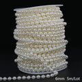 3/4/5/6/8/10mm ABS pearl chain double row connecting bead wedding dress bead chain half round bead chain DIY jewelry accessories