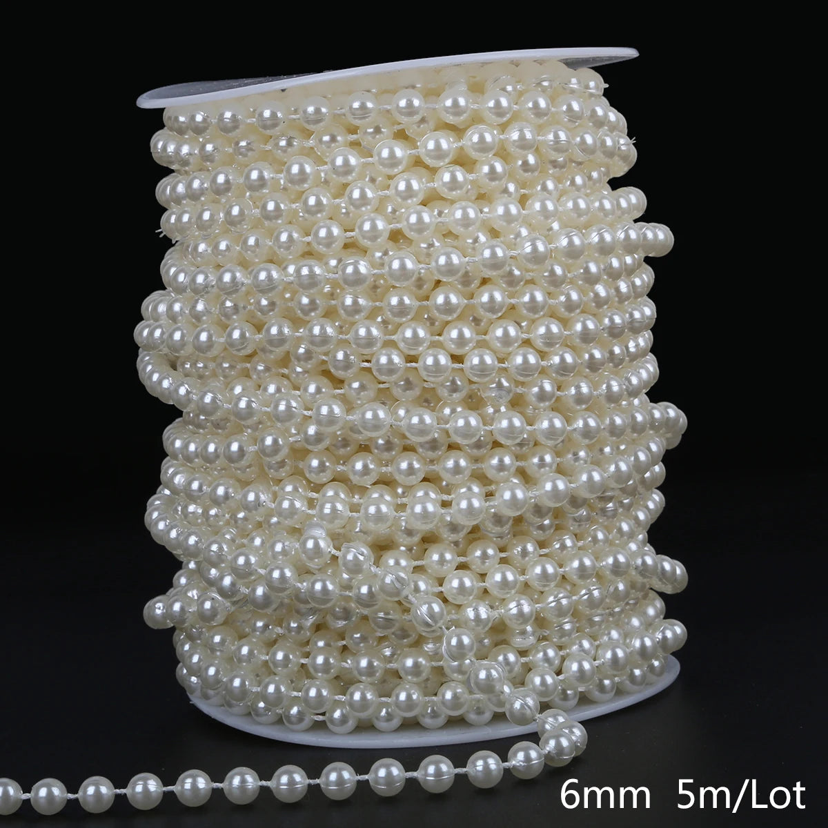 3/4/5/6/8/10mm ABS pearl chain double row connecting bead wedding dress bead chain half round bead chain DIY jewelry accessories