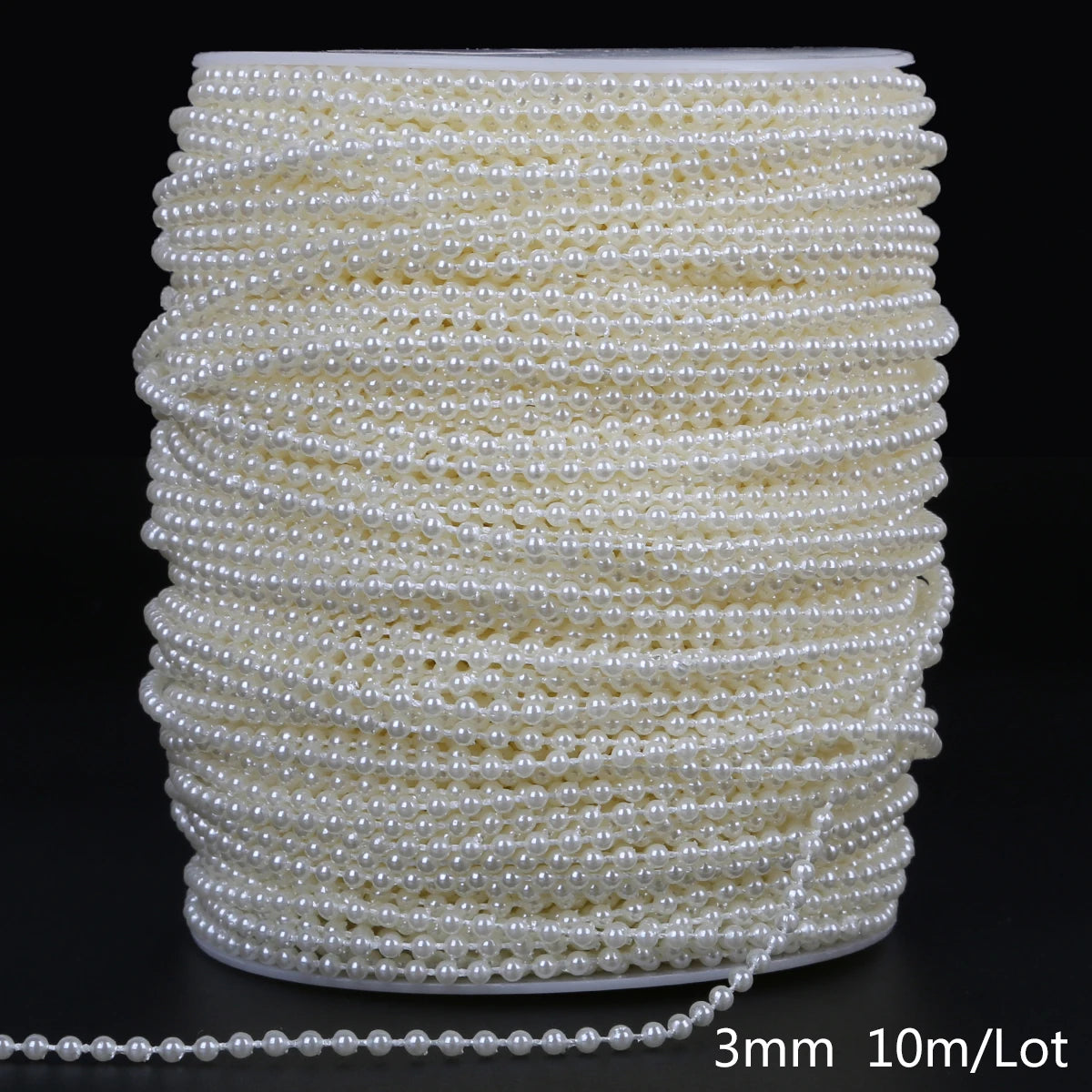 Chaîne de perles ABS double rangée de 3/4/5/6/8/10 mm, chaîne de perles de robe de mariée, chaîne de perles demi-rondes, accessoires de bijoux DIY