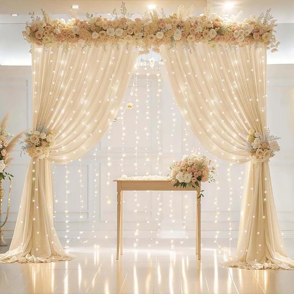Satin Backdrop Christmas Curtains Wrinkle Free Silky Fabric Background Drapes for Baby Shower Birthday Party Prom Wedding Decor