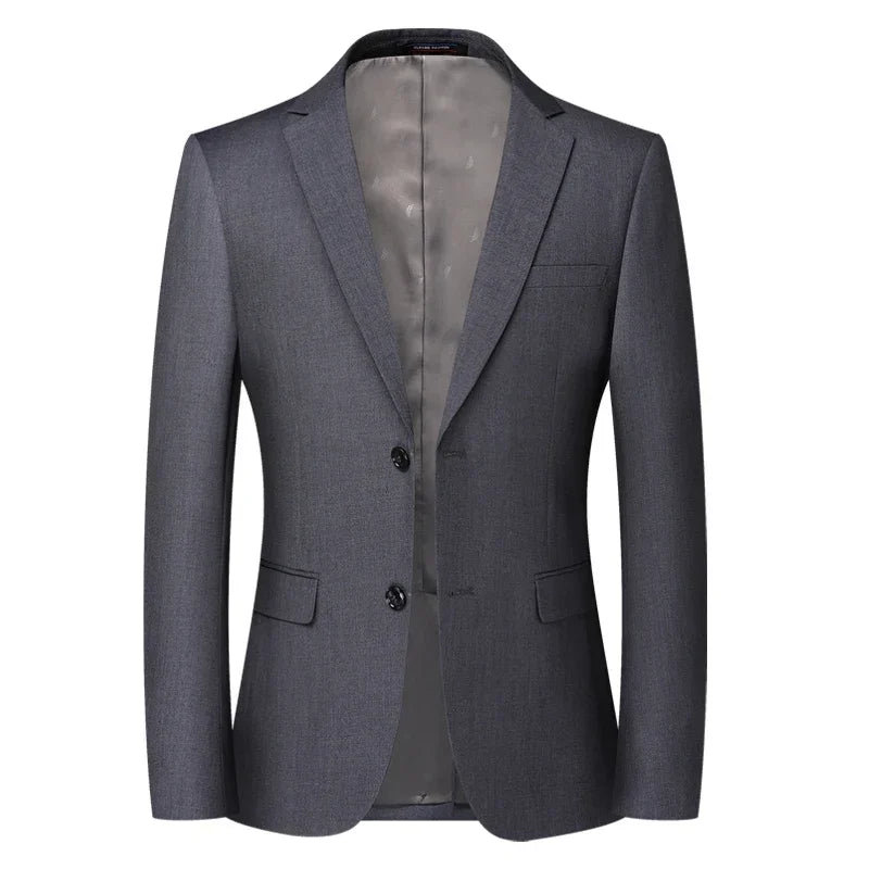 Blazer Homme Couleur Unie Mode Affaires Style Britannique Travail Professionnel Mariage Costume Garçon d'Honneur Veste Blazer
