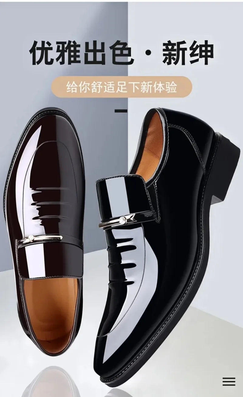 Chaussures habillées pour homme Pointures 38-49, Mocassins formels à haut brillant, Chaussures de mariage de luxe, Chaussures de conduite décontractées et confortables pour hommes