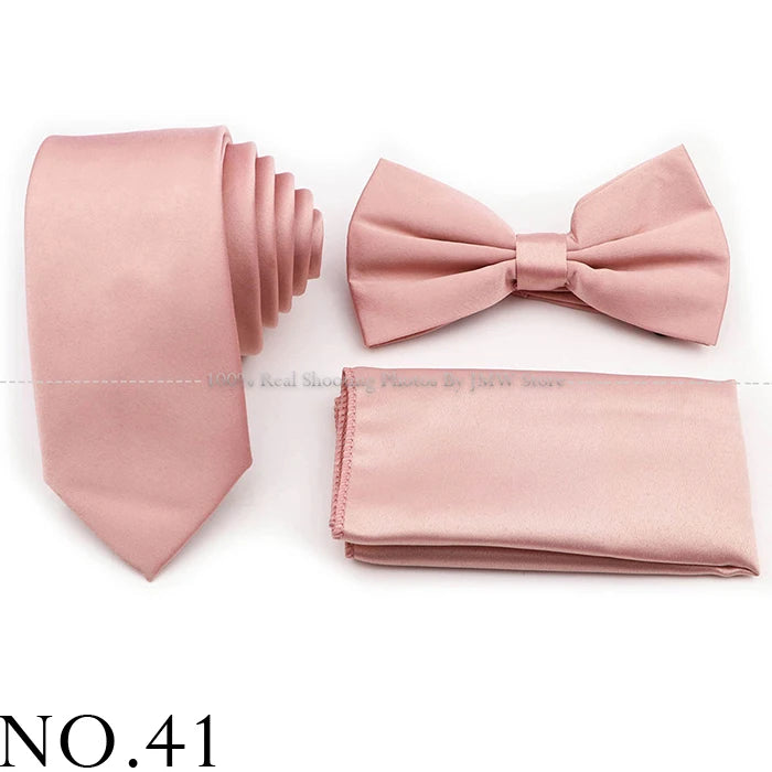 Ensemble cravate et nœud papillon violet bleu sauge vert en polyester, boutons de manchette et broche pour costume de marié, cravate de mariage, accessoire de chemise