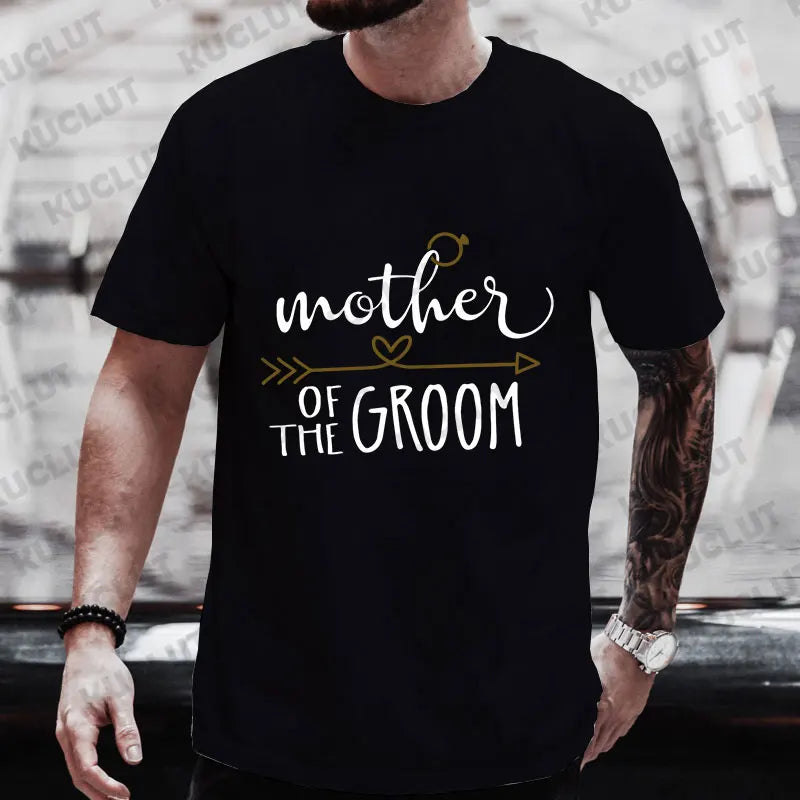 T-shirt « Team Groom » pour le père de la mariée, la mère du marié, pour les enterrements de vie de célibataire, t-shirts pour garçons d'honneur, hauts Y2K assortis pour toute la famille