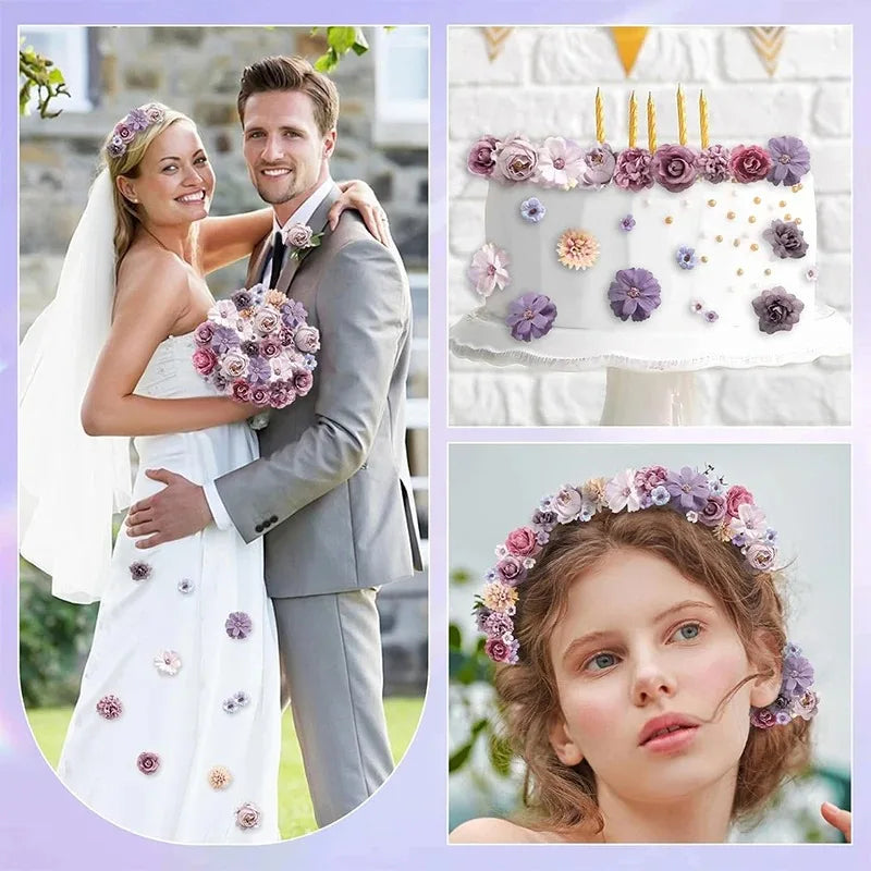 Silk Rose Flower Heads for Wedding DIY & Décor (Set of 20)