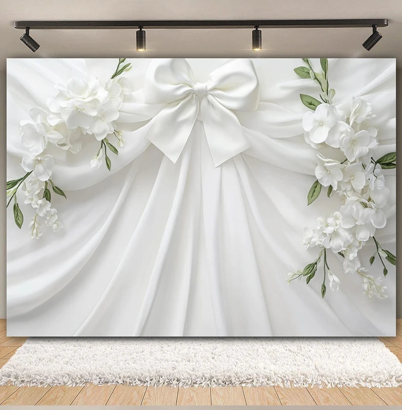 Toile de fond de fête pour photographie, motif mariage, fleur rose, palais, mur blanc, pour fête prénuptiale, décor de portrait de mariage, arrière-plan photo