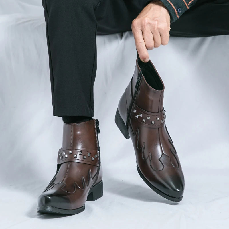 Nouvelle Collection Bottines Homme Chelsea Cuir Décontractées Mode Confortables Bottes Montantes Chaussures de Marche Baskets