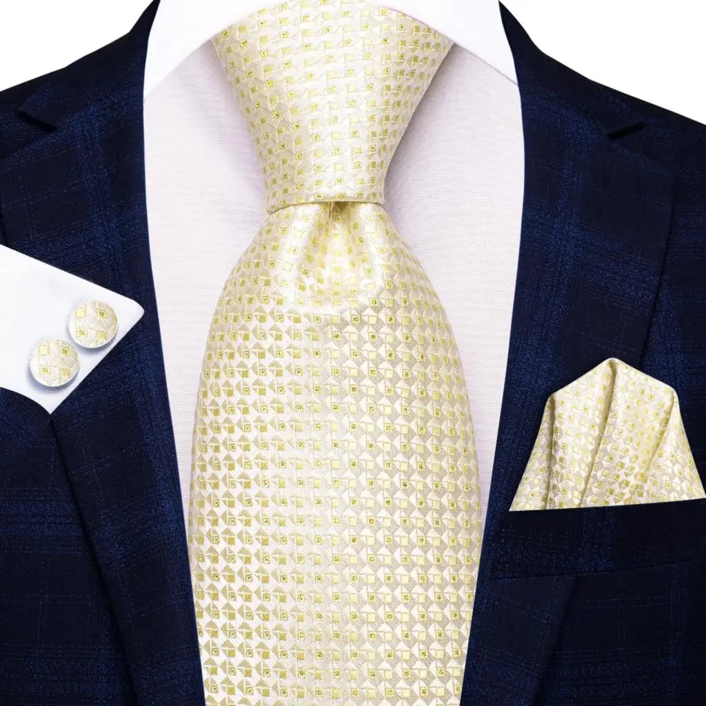 Silk Paisley & Floral Necktie Gift Set | Groom & Groomsmen Wedding Tie with Pocket Square & Cufflinks
