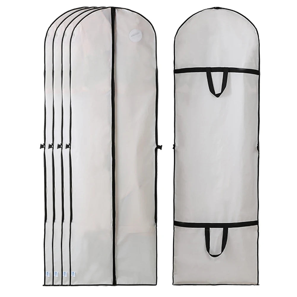 Housse de robe de mariée pliable anti-humidité anti-poussière lavable pour robe de mariée longue