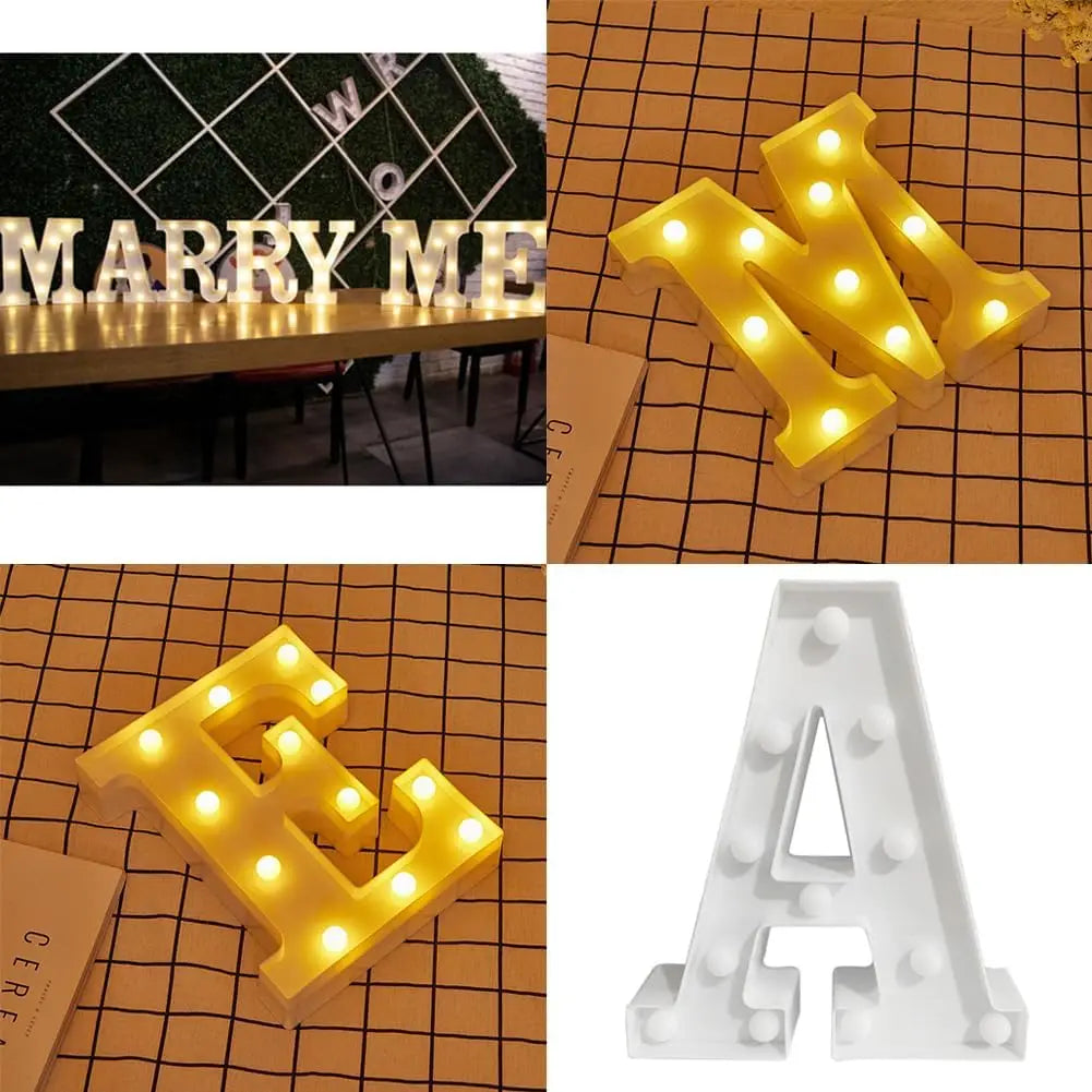 Marry Me Proposal Sign LED Letter Light, Warm White LED Decoration, Alphabet Sign Light for Proposal, Engagement, Wedding Decor