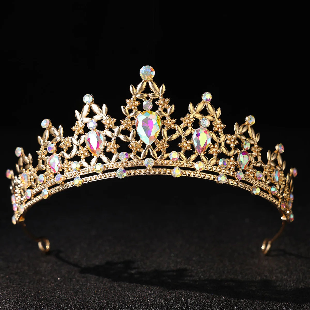 Couronne de Luxe Vintage en Cristal Accessoires de Cheveux de Mariée Style Palais Bandeaux de Fête pour Noël Nouvel An Banquet Soirées