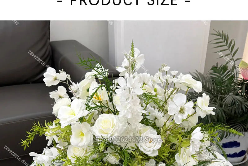Centre de table de mariage de luxe en boule de roses blanches