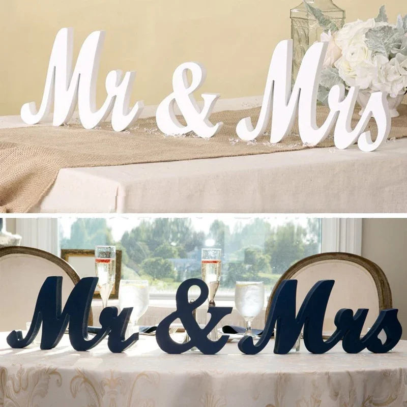 Wedding Decorations Wooden Letter Mr & Mrs Decor Ornaments Wedding And Anniversary Events Party DIY Decoration Supplies