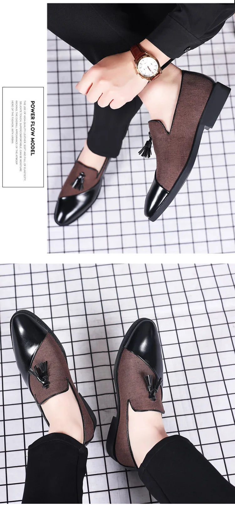 Chaussures Habillées Homme 2026 Nouvelles Chaussures en Cuir Décontractées Homme Chaussures Habillées d'Affaires en Cuir Tendance Polyvalentes Mocassins Bout Pointu à Enfiler