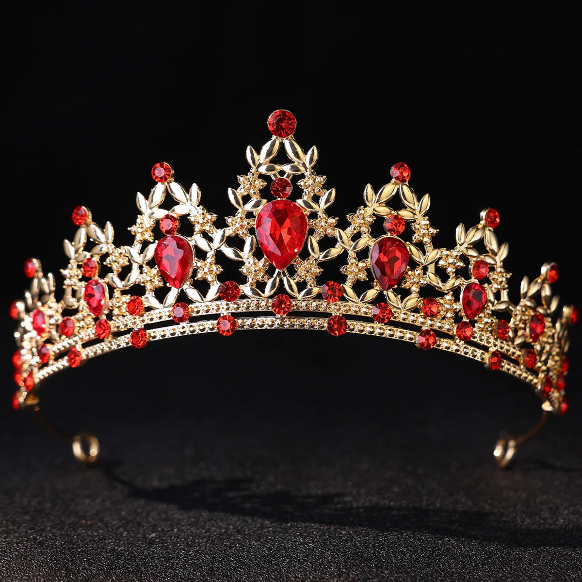 Couronne de Luxe Vintage en Cristal Accessoires de Cheveux de Mariée Style Palais Bandeaux de Fête pour Noël Nouvel An Banquet Soirées