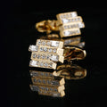 Gold Rhinestone Crystal Cufflinks for Men | Groom & Father of the Bride Gift