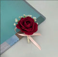 Handmade Blue & White Artificial Rose Bridal Bouquet