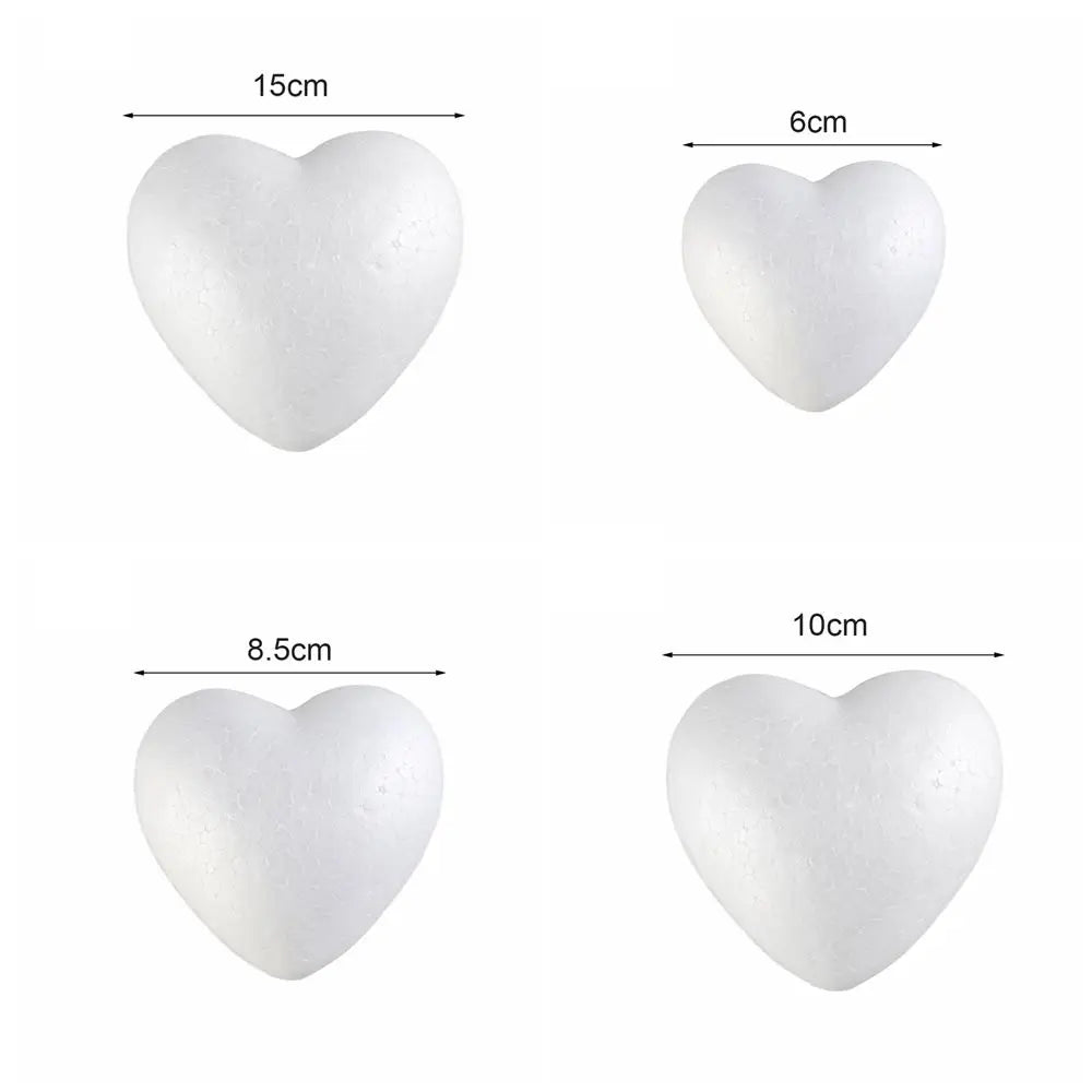 6/8.5/10/15cm Heart Foam Mould White Craft Balls Styrofoam Modelling Polystyrene Wedding Decor DIY Ball Toys Party Decoration