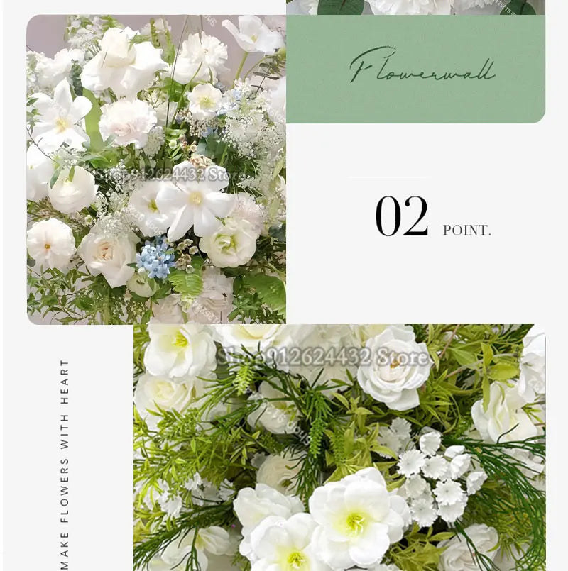 Centre de table de mariage de luxe en boule de roses blanches