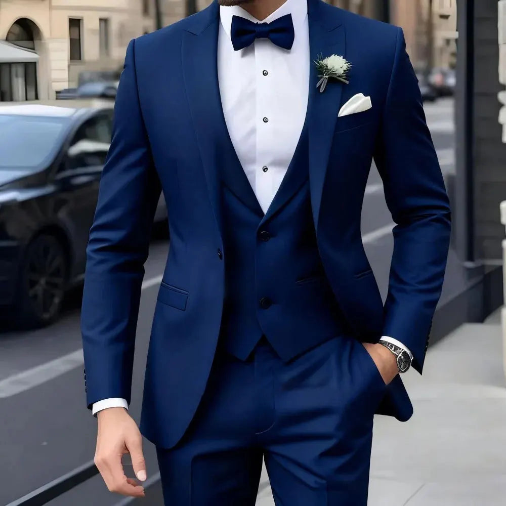Nouveau Costume Homme De Mariage Décontracté Business MC Jacquard Trois Pièces Costume De Mariage Pour Homme  Costumes Homme  Costume