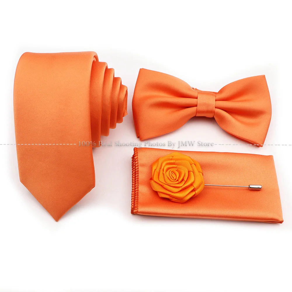 Ensemble cravate et nœud papillon violet bleu sauge vert en polyester, boutons de manchette et broche pour costume de marié, cravate de mariage, accessoire de chemise