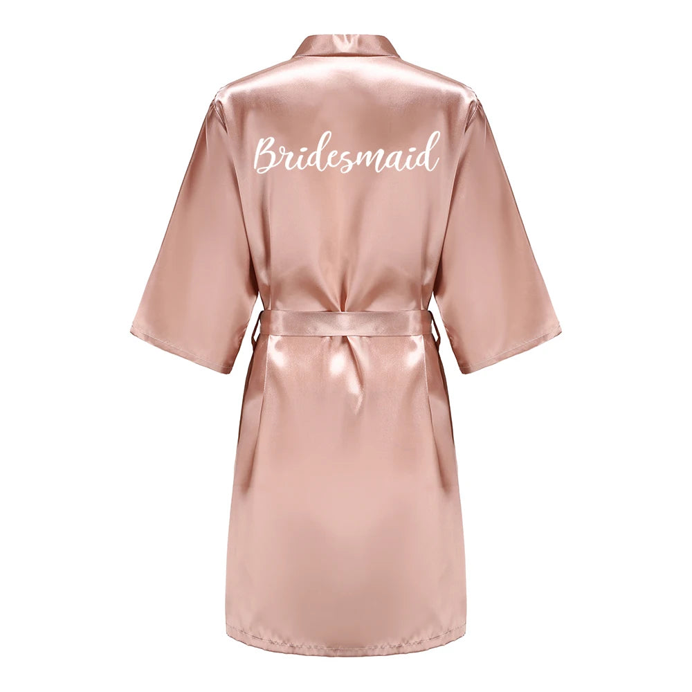 Peignoirs de mariée pour femmes, cadeaux de fête prénuptiale, robe de demoiselle d'honneur, nuisette en satin de soie, kimono sexy d'été, robe de chambre.