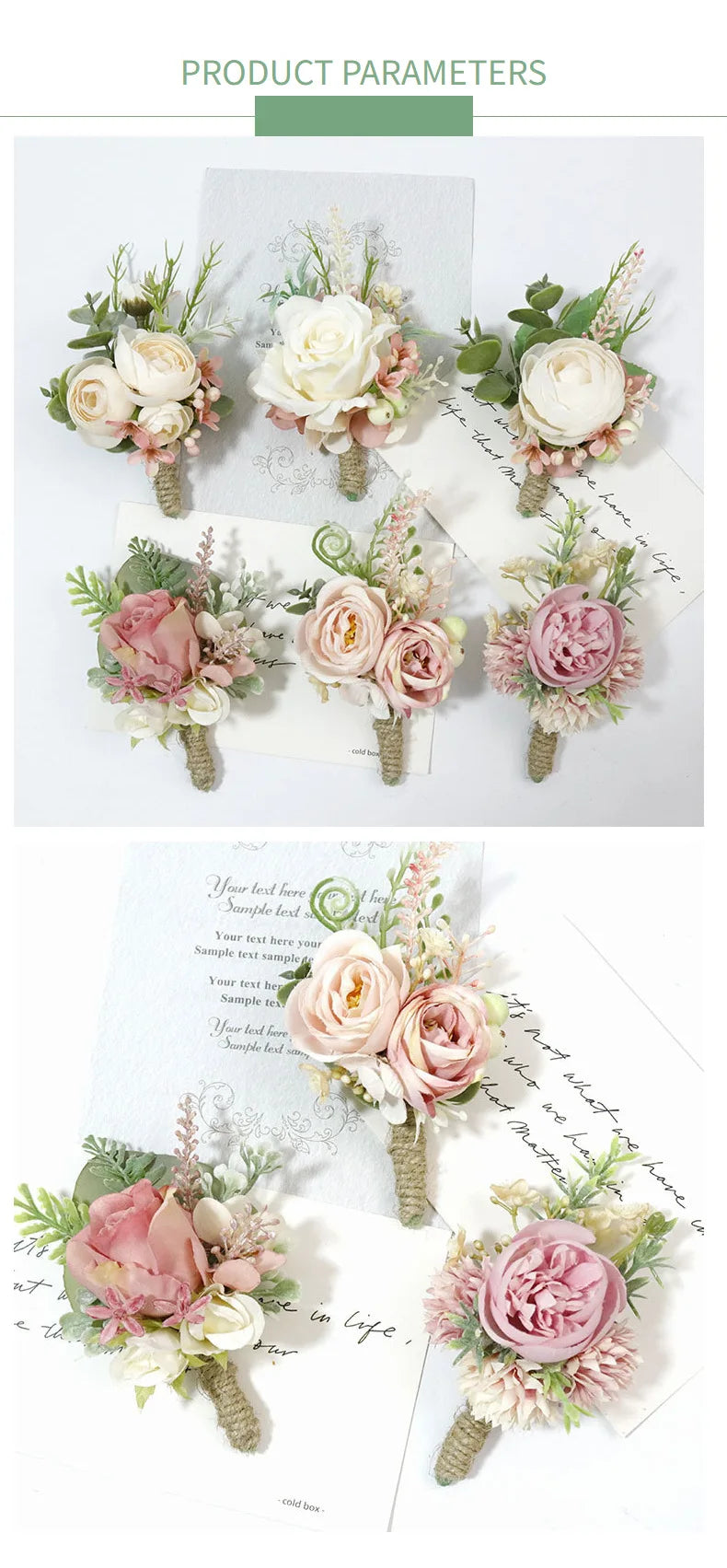 Wedding Boutonniere & Corsage | Silk Flower Pin for Groom, Groomsmen & Guests