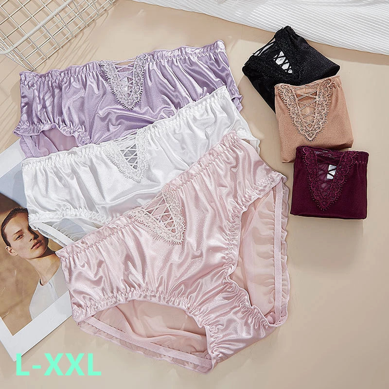 Ropa interior para mujeres sexy panties women lace oversized lenceria hollow breathable lingerie cotton crotch underwear women