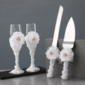 Ensemble de quatre pièces de vaisselle de mariage de style occidental avec gobelets, cadeaux de témoins pour les mariés, verres à vin