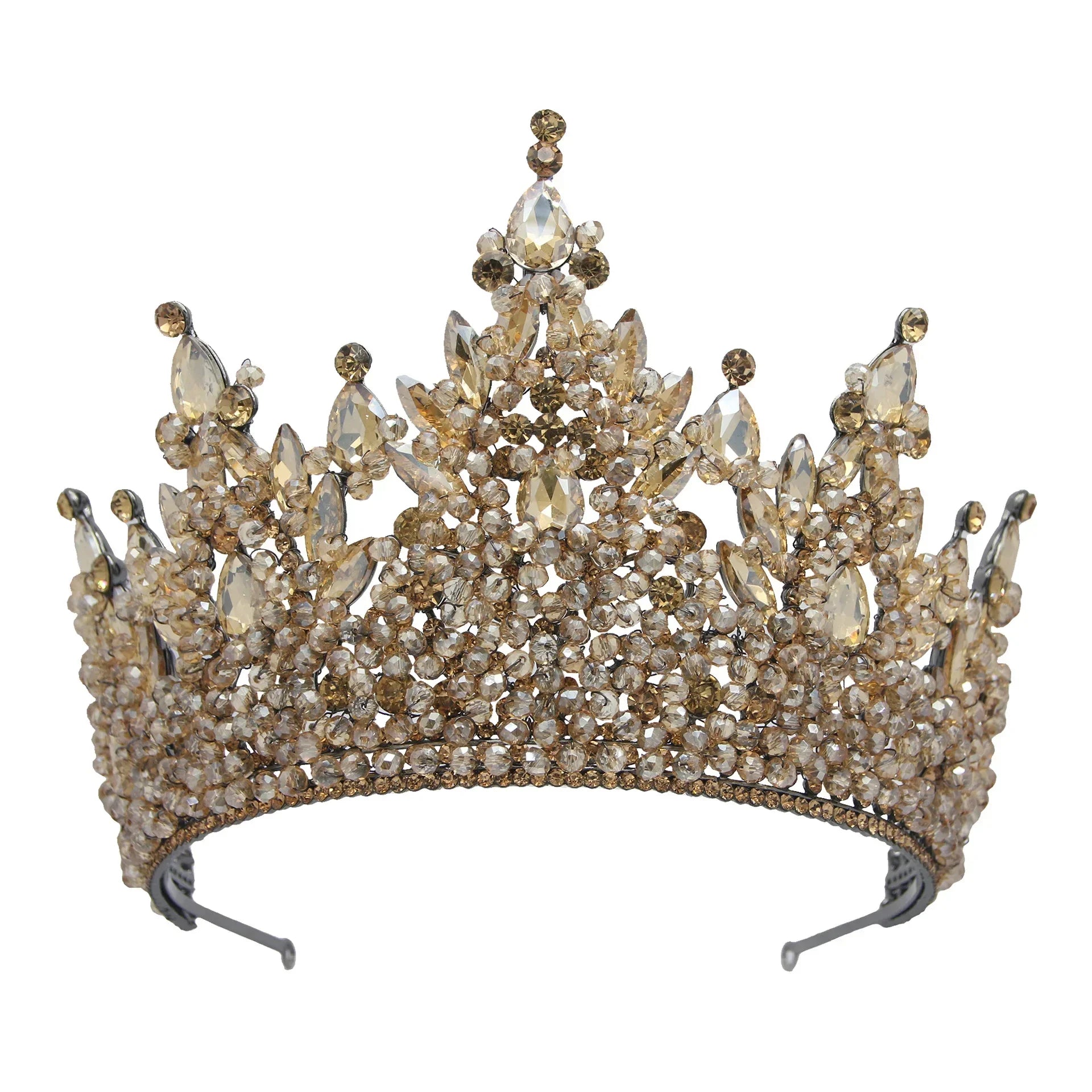 Accessoires de cheveux de mariage colorés roses, coiffe de concours de beauté, diadème de mariée Fait à la main en CRISTAL coloré avec perles