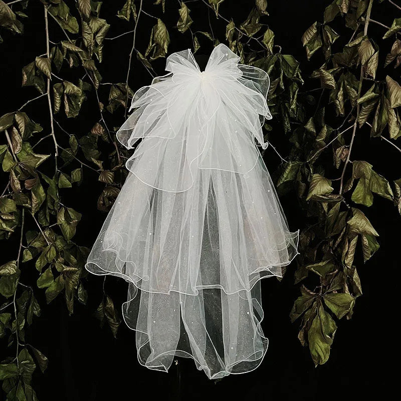 New Little Head veil White Hair Dresses Butterfly Wedding accessories