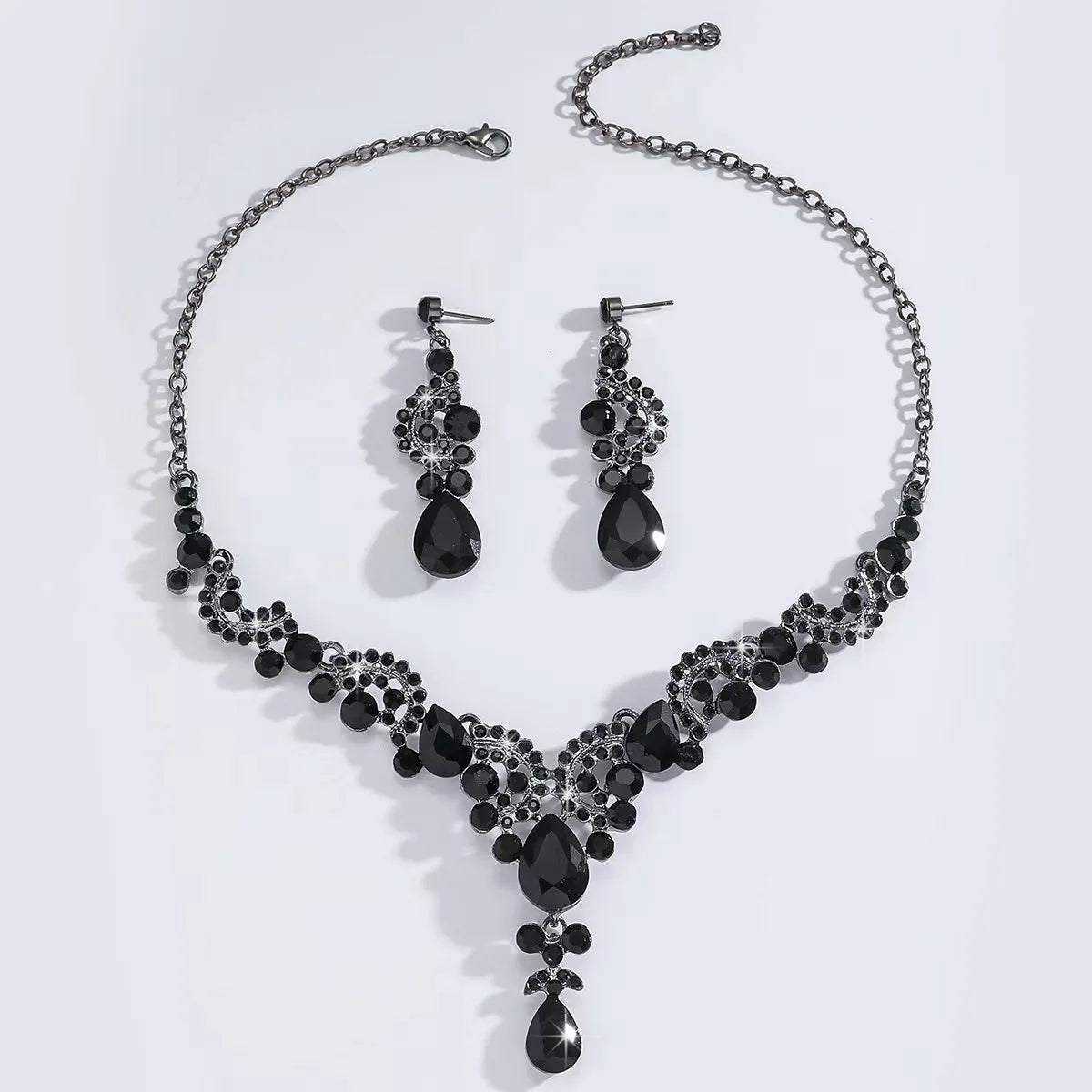 3 pièces accessoires de cheveux de mariée luxueux accessoires de cérémonie de banquet pour femmes mode bijoux de mariée colliers boucles d'oreilles ensembles de couronnes